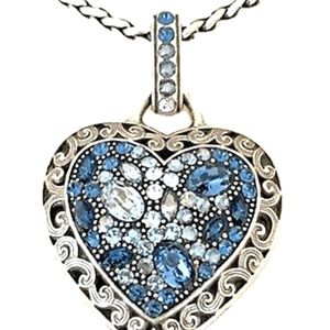 Brighton "Crystal Voyage" Heart Necklace with Blue Swarovski Crystals
